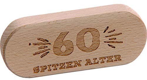 Spruchreif · Flaschenöffner aus Holz mit Gravur Geburtstag · Männer Geschenk (60 - Spitzen Alter)