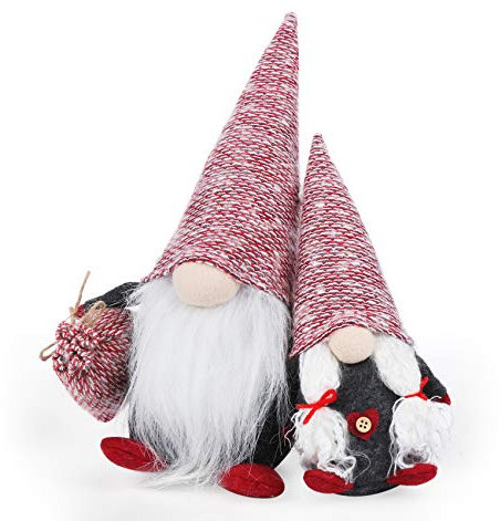 ilauke 2 Stück Weihnachts Deko für die Weihnachtsdeko, Weihnachtsmann Santa Tomte Weihnachtsdeko für Familie Dekoration (30CM&20CM)