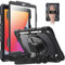 CaseBot Case for iPad 8th Generation 2020 / 7th Gen 2019 10.2 with Screen Protector, [360° Rotating Kickstand] Rugged Heavy Duty Shockproof Cover with Hand Shoulder Strap, w/Pencil Holder, Black