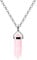 Franki Baker Natural Rose Quartz Gemstone & Sterling Silver Small Double Point Pendant Necklace. Pendant Length: 3m. Chain Length: 55cm