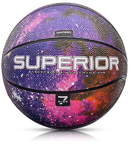 Meteor® Basketball Größe #7, ideal für Jugend Basketball Training, weicher Gummi Ball mit griffiger Oberfläche