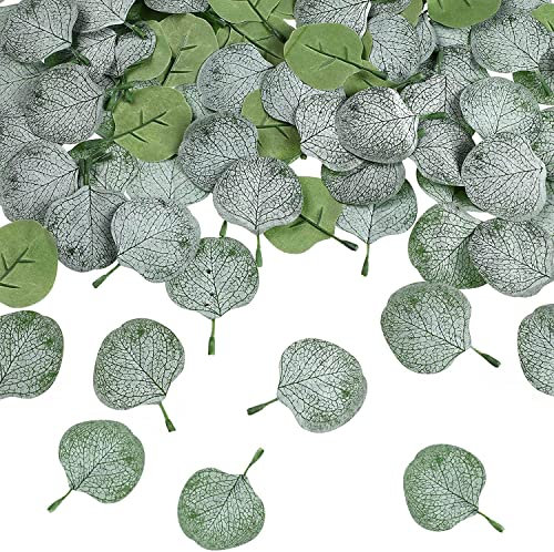 200 Stück Seiden-Eukalyptusblätter, 7,5 cm Künstliche Runde Blätter, DIY-Hochzeitsdekoration, Heimdekoration, Blumenarrangement, Dekorative Blätter, Hochzeitsblätter, Dekorative Blätter (Grün)