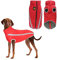 Hunde Winterjacke, Warme Hundejacke Mantel für Mittlere und Große Hunde Winter Wasserdicht Hundekleidung Reflektierende Fleece Welpen Outdoor-Mäntel für Labrador, Bulldogge, Samoye (4XL/53cm, Rot)