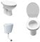 Belvit Dusch WC mit Bidet Funktion – Standtoilette mit Taharet, Hygienedusche, Spülkasten und Softclose WC-Deckel, waagerechter Abgang, Komplettset
