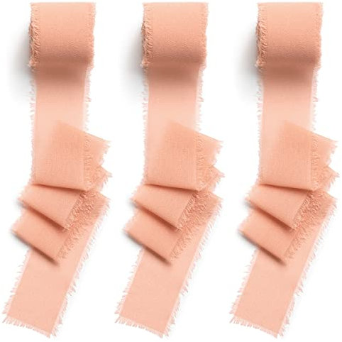 CHUQING Geschenkband, in Blush Rosé (38 mm x 6,3 m), Schleifenband Hochzeit Chiffon Band Seidenband breit für Taufen Einpacken besonderer Geschenke Dekorieren Basteln