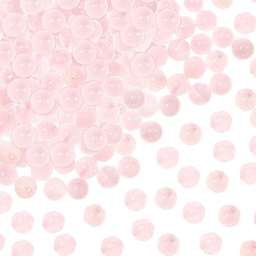 TOAOB 100 Stück 8mm Natürliche Edelstein Perlen Rosenquarz Runde Lose Perlen mit Loch zum Schmuck Basteln Auffädeln DIY Armband Halsketten Schmuckherstellung
