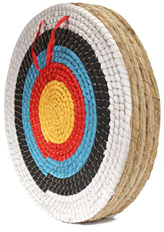 DOSTYLE Traditionelles handgefertigtes massives Stroh-Rundbogenschießen-Zielschießen Farbiges Seil-Zielgesicht fünf Schichten für Recurvebögen