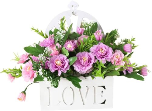 Fiori artificiali, decorazioni vegetali rose in schiuma para de mujer interni Fiori finti Cesto appeso Cesto di fiori artificiali Bouquet di fiori di rose di seta Puntelli for fotografia Set di decora