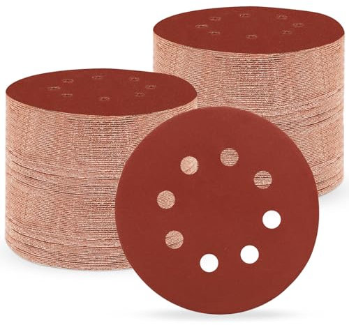 150 Stück Schleifpapier 125mm Klett, 400 Körnung Profi 125 Schleifscheiben Rund 8 Loch für Exzenterschleifer (150 Stück,400 Körnung）