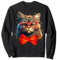 Hipster-Katze mit Brille auf Hipster Cute Kitty in Brille Sweatshirt
