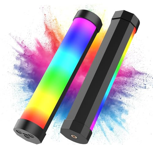 LUXCEO V8 LED Lichtstab, RGB LED Videoleuchte für Fotografie, Dimmbare 3000K/6000K, 2000 mAh wiederaufladbarer Mini-Lichtstab, CRI95+, Handheld Fotografie Licht für YouTube, TikTok Video Vlog