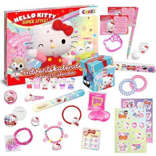 CRAZE Hello Kitty Adventskalender Kinder Spielzeug Adventskalender für Mädchen mit Hello Kitty Spielzeug & Zubehör