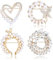 JIEYAO 4 Stück Broschen für Damen, Kristall Perle Broschennadeln Strass Blumenstrauß Broschen Pin Gold Girlande Brosche Elegante Anstecknadel Clip Abzeichen für Braut Schal Mantel Hochzeit Geschenke