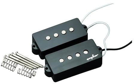 Guyker Alnico 5 Open Style P Bass Tonabnehmer für 4 Saiten PB E-Bass Gitarre Ersatzteil Zubehör Widerstand 9K 4PFA5 Schwarz