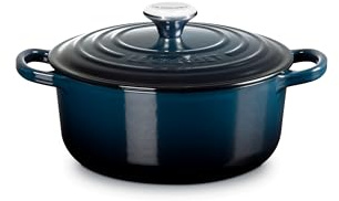 Le Creuset Casseruola rotonda in ghisa smaltata Signature con coperchio, 20 cm, 2,4 litri, Nuit
