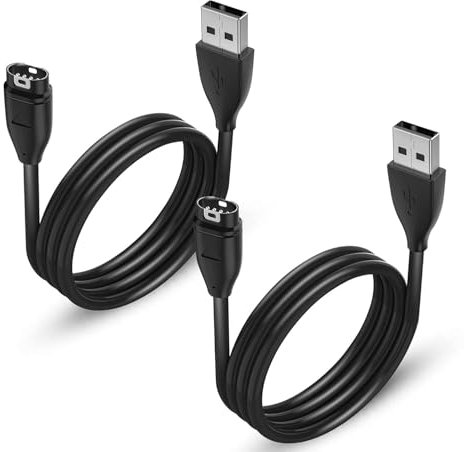 Charger Cable for Garmin Smartwatch Forerunner 55 255 265 935 945 955 965, Fenix 8 6 6S 6X Pro 7 7S 7X 5 5S 5X, Approach S10 S40 S60,Vivoactive 3 4 4S, Vivomove 3 3S, Vivosport, Instinct (2 Pack)