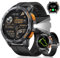 Smartwatch Herren mit GPS,530mAh,1,43 AMOLED Display,10ATM Wasserdicht,Militärische Fitnessuhr mit Taschenlampe,Kompass Luftdruck,Bluetooth-Anrufe Gesundheitsmonitor 180+ Sport-Modus für Android/iOS