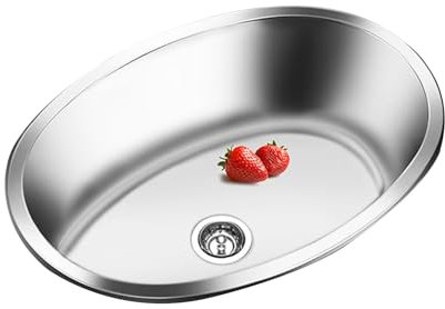WANGCEPLSD Waschbecken, 394 X 275 Mm, Edelstahl Waschbecken, Tiefe 133 Mm, für Wohnmobil, Wohnwagen, mit Abfluss
