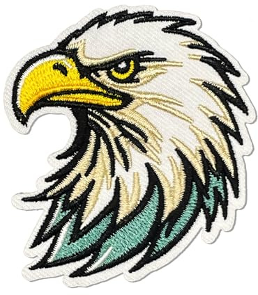 QianSiLi Eagle Iron On Patches for Clothes - 2.5 Inch Embroidered Patch Sew On Patches for Clothing Jackets, Backpacks, Jeans, Trucker Hats, Bags & Shirts
