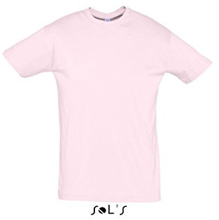 Sol’S Regent - Tee-Shirt Homme Manches Courtes à col Rond - 100% Coton Semi-peigné - Rose Pâle - XXL