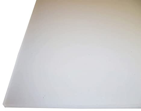 B&T Metall Plaque de verre acrylique PMMA XT (Plexiglas®), blanc opalin, surface lisse de 3 mm d'épaisseur, verre dépoli, transmission lumineuse de 78%, résistant aux UV, filmé des deux côtés