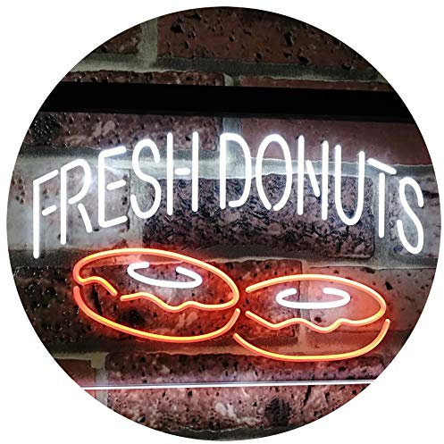 Fresh Donuts Home Décor Dual Color LED Barlicht Neonlicht Lichtwerbung Neon Sign Weiß & Orange 300 x 210mm st6s32-i2072-wo