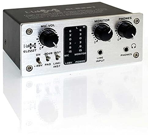 E-Lektron streaming Audio-Mixer Mischpult inkl. USB Audio-Interface Soundkarte (EL222T)