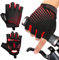 JTENG MTB Handschuhe,Halbfinger Sommer Fahrradhandschuhe für Männer und Frauen,Stoßfestes GELAtmungsaktivBequemRutschfest Geeignet für Motorräder Fahrräder MTB Fitnessstudio (Rot, M)