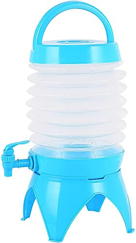 Youning Faltbarer Getränkespender 5,5L Saftspender Limonadenspender mit Ständer & Wasserhahn Faltbar Wasserspender mit Zapfhahn Getränke Spender für Limonaden, Säfte und Schorlen (Blau)