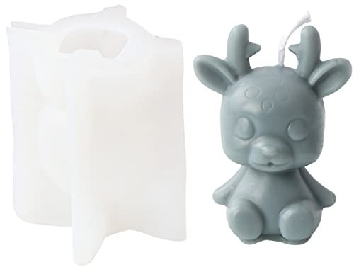 JS MOLD 3D-Tierharz-Resin Harzformen Einhorn Kerze Silikonform Tier Gießformen Silikon Silikonform Gießform für Handgemachte Geschenk,Diy Handwerk Dekoration (Reh)
