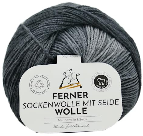 Ferner Wolle Sockenwolle 4-fädig mit Seide und Farbverlauf | Sockengarn, Strumpfwolle | 100g (629/23)