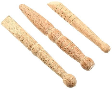 3 Stück Fascia Guasha Triggerpunkt Drücker Massagestab Holz Massage Gadget Akupunkturstift Fußmassage Triggerpunkt Massagegerät Manueller Akupressurstift Holz-Massagewerkzeuge