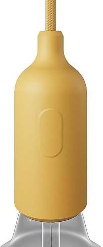 creative cables - Kit E27 Lampenfassung aus Silikon mit Schalter und verdeckter Zugentlastung - Senf