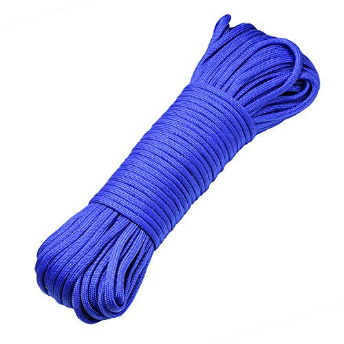 DonDon 30 Meter langes Stoffband Nylon-Schnur Paracord-Seil Survival Band zum Basteln und für Outdoor Camping Aktivitäten 4 mm - 7 Stränge blau