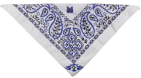 fashionchimp Bandana aus 100% Baumwolle, Premium-Qualität, Nicki-Halstuch für Damen und Herren, 50x50cm (Weiß-Blau) BAN14