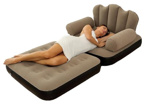 Generic Aufblasbare Couch - Multifunktionales 5-in-1-Aufblassofa - Outdoor-Lazy-Sofa Für Erwachsene - Grau, 198 x 100 x 70 cm