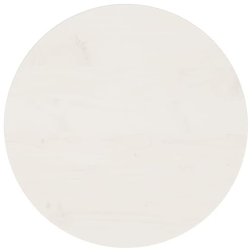 AUVYI Esstisch Ersatztischplatte 50x2,5 cm Runde Tischplatte Couchtischplatte Restaurants Bartisch Platte für Gewerbliche Zwecke Schreibtischplatte Hotels Weiß Kiefer-Massivholz