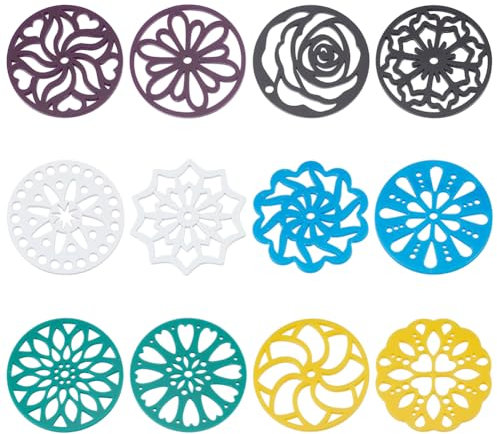 NBEADS 12 Stk. Seifenherstellung Schablonen, 12 Stile Handgemachte Seifenformen Acryl Seife Swirl Werkzeug Für kreative Seifenherstellung Werkzeuge Seife Stamping Tools, 6.7x0.3cm