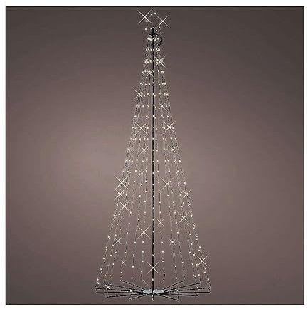 Holyart Albero di Natale Stilizzato Nero h 240 cm luci Diametro 100 cm Ferro Esterno