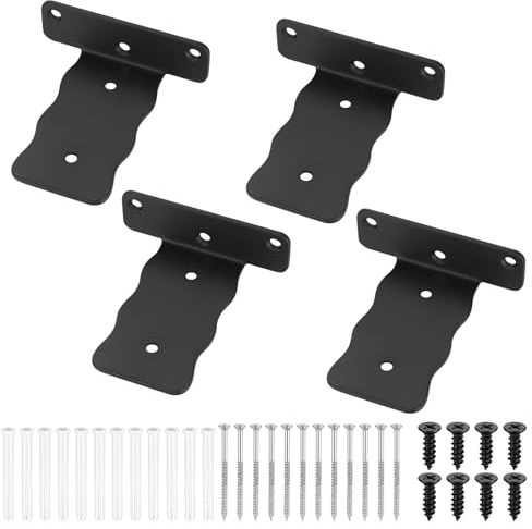 4 STK Regalhalterung Unsichtbar, L Regalbodenträger, Regal Winkel Schwarz | 100mm, Schwimmende Regal Halterung Wand, Regal Wandhalterung Regalbrett Tablarträger