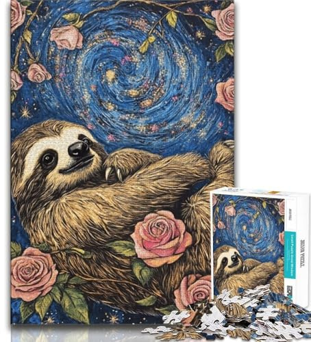 Puzzles Galaxy Sloth 1000-teiliges Puzzle für Erwachsene und Jugendliche Lernspiel zum Geburtstag Weihnachten für Kinder ab 14 Jahren (26x38cm)