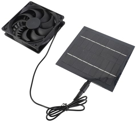 RIZGHWOY Kit de Ventilateur de Panneau Solaire, Ventilateur D'extraction Extérieur étanche à L'eau 5W 6V IP65 avec Conduit D'air Fixe à Bride, pour Poulailler, Maison, Serre, Maison pour