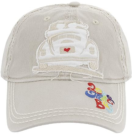 BRISA VW Collection - Volkswagen Baseball-Cap-Military-Kappe-Mütze-Cappy-Kopfbedeckung mit Käfer/Beetle Motiv (Love That Bug/Beige)