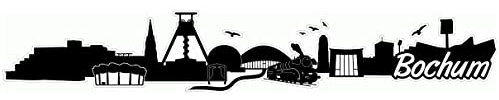Samunshi® Bochum Skyline Aufkleber Sticker Autoaufkleber City Gedruckt - 15x2,5cm schwarz