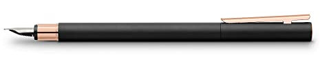 FABER-CASTELL Neo Slim 343103 Fountain Pen Metal Nib Width B Black with Rose Gold