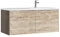 StoneArt Badmöbel Set mit Mineralguss Waschbecken und Unterschrank Waschtisch als Einzel- oder Doppelwaschbecken mit Unterschrank ohne Armaturen Venice VE-1210-I Eiche hell 120cm rechts
