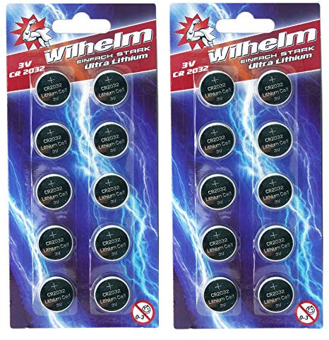 Wilhelm CR2032 - 20 batterie a bottone al litio 3 V CR 2032