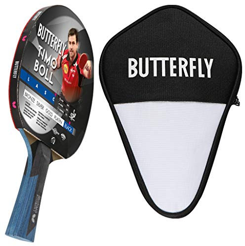 Butterfly® Timo Boll Black Tischtennisschläger | Tischtennis Racket Bat TT Profi Wettkampfschläger für technisch fortgeschrittene Spieler | ITTF zertifizierter Wakaba Belag | anatomische Griffform