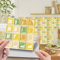 30pcs Wall Tile Stickers, Hiser Square Retro Marble Mosaic Style Waterproof Decals Sticker for Kitchen Living Room Bathroom Home Floor DIY Decor Self-Adhesive (yellow-green,15x15cm)