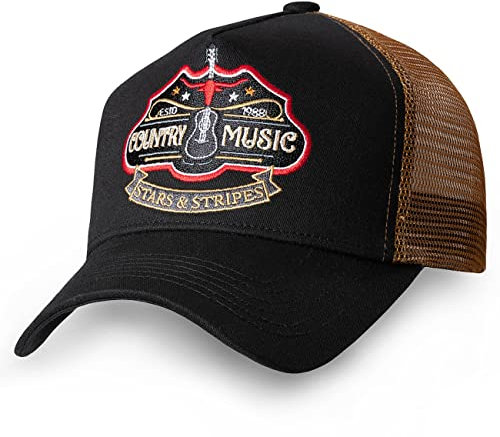STARS & STRIPES Trucker Cap Country Music – 2-farbige Western-Cap mit Bestickung & Snapback-Verschluss